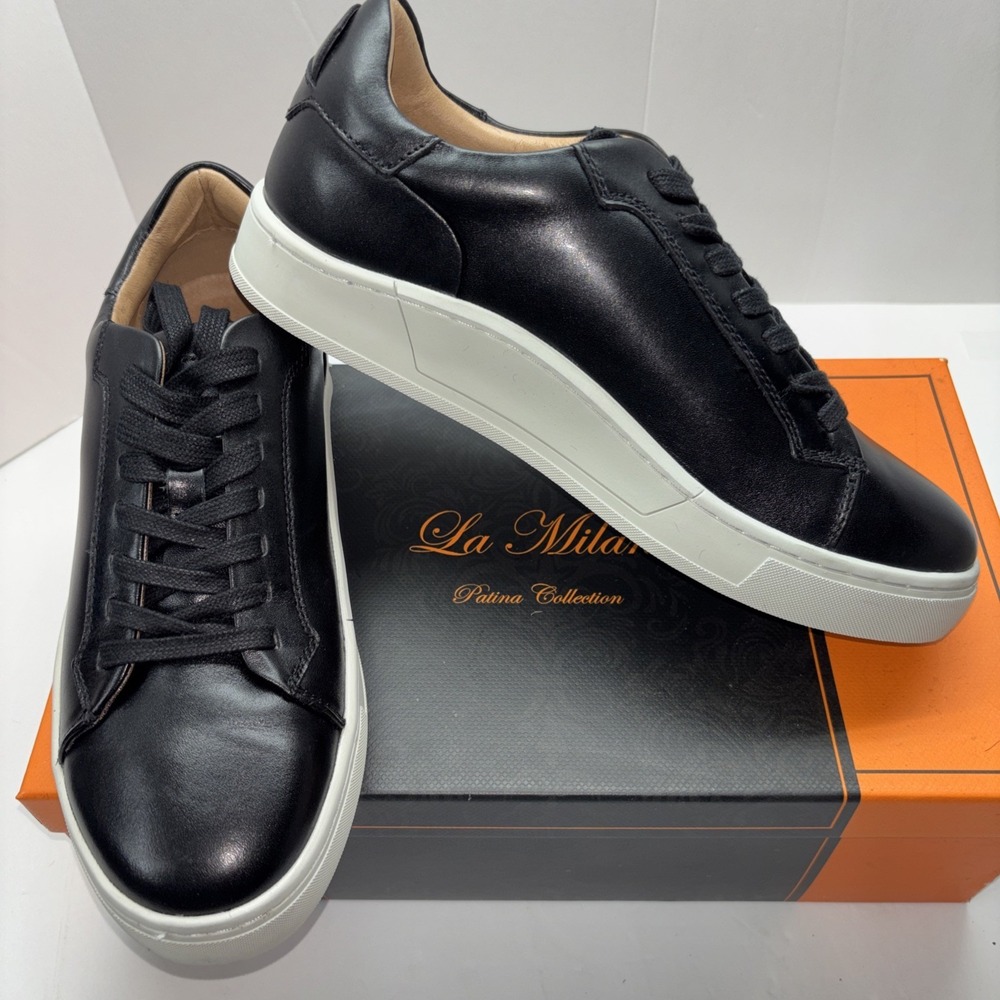 La Milano "Delta" men's black leather casual sneaker (model A121361/DELTA)‎